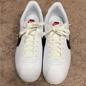 Nike Cortez Size 9 White with Black Swoosh